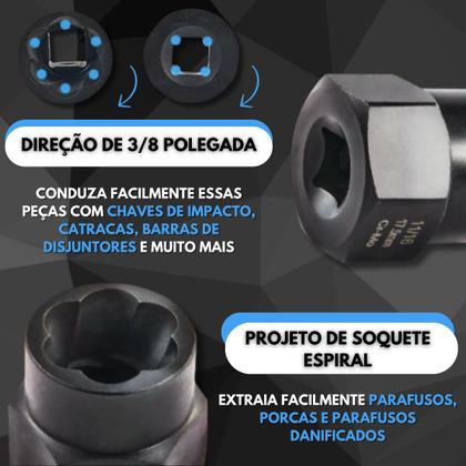 Imagem de Kit Extrator De Porcas e Parafusos Com 13 Peças - Lisfer