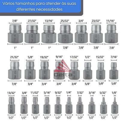 Imagem de Kit Extrator P/ Parafusos Danificados Com 25 Peças Delta