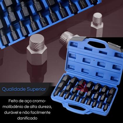Imagem de Kit Extrator P/ Parafusos Danificados Com 25 Peças Delta