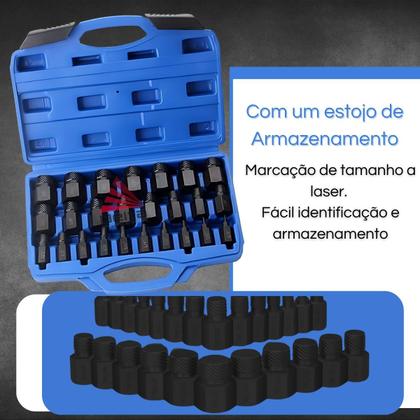 Imagem de Kit Extrator P/ Parafusos Danificados Com 25 Peças Delta
