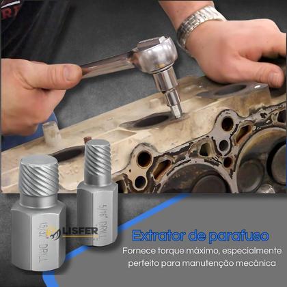 Imagem de Kit Extrator Para Parafusos Danificados Com 25 Peças Lisfer