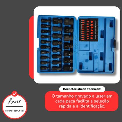 Imagem de Kit Extrator Para Parafusos Danificados Com 25 Peças - Loxer