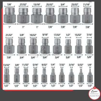 Imagem de Kit Extrator Para Parafusos Danificados Com 25 Peças - Loxer