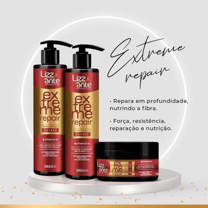 Imagem de Kit Extreme Repair Pós Química Reconstrução e Restauração dos Fios Danificados Lizz ante