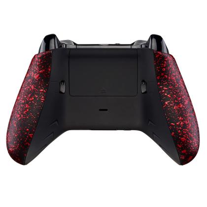 Imagem de Kit ExtremeRate FlashShot Trigger Stop Bottom Shell para controles Xbox One S e One X, capa traseira redesenhada, alças vermelhas texturizadas e gatilho de cabelo para controlador Xbox One S X modelo 1708