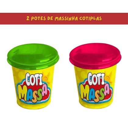 Imagem de Kit Extrusora com 2 Potes de Massinha Atóxica Recomendado para Crianças a Partir de 3 Anos Brinquedo Cotiplás - 2535