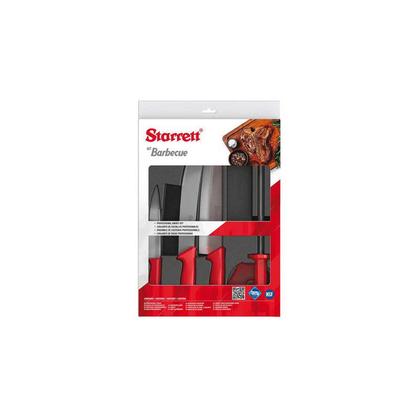 Imagem de Kit Faca Churrasco c/6 peças Cabo Vermelho  BKK-6R  - Starrett