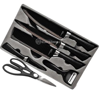 Imagem de Kit Facas Chef 6 Peças Cozinha Aço Inox Profissional Alta Qualidade LKCF12