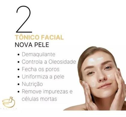 Imagem de Kit Facial Nova Pele: Sabonete Líquido + Loção Tônica + Creme Clareador