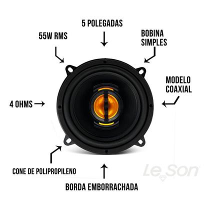 Imagem de Kit Fácil 4 Auto Falantes Automotivo 5 polegadas + 6x9 Polegadas Jb Flex Le Son 220w Som