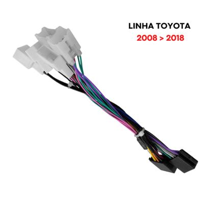 Imagem de Kit Fácil Chicote de ligação de som e Adaptador Linha Toyota 2008 até 2018 com Plug Para Interfaces Expex -EXC TO-073