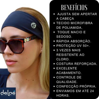 Imagem de kit Faixa de cabeça + Scrunchie Academia Anti Suor Faixa de Cabelo para atividades fitness UV50+