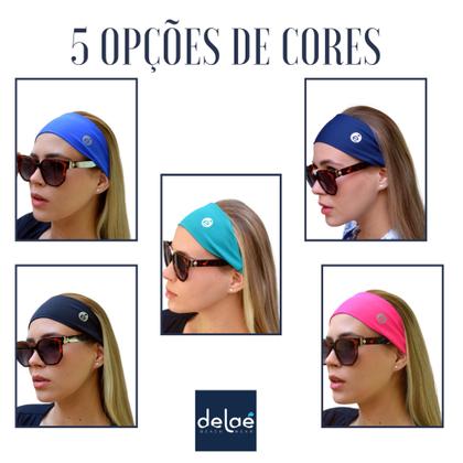 Imagem de kit Faixa de cabeça + Scrunchie Academia Anti Suor Faixa de Cabelo para atividades fitness UV50+