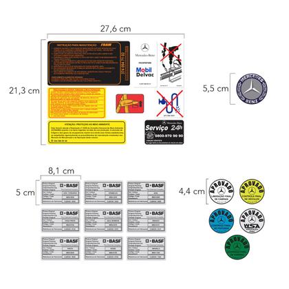 Imagem de Kit Faixa Mercedes Truck L 1620 Top Brake Emblemas Resinados