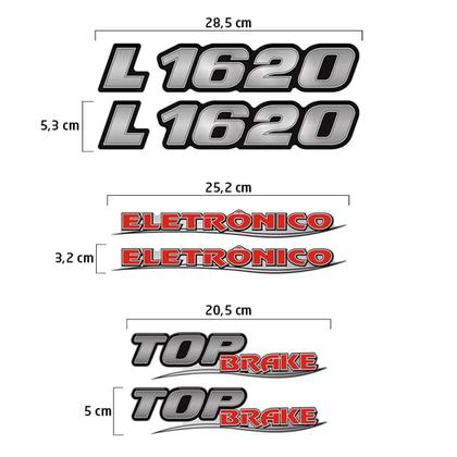 Imagem de Kit Faixa Mercedes Truck L 1620 Top Brake Emblemas Resinados