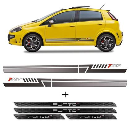 Imagem de Kit Faixa Punto T-jet 2013/2016 Lateral + Soleira Protetora