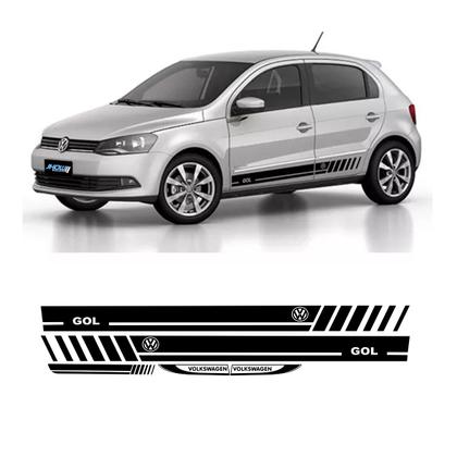 Imagem de Kit Faixas Adesivo Lateral E Traseira Gol - Prata G3 a G5