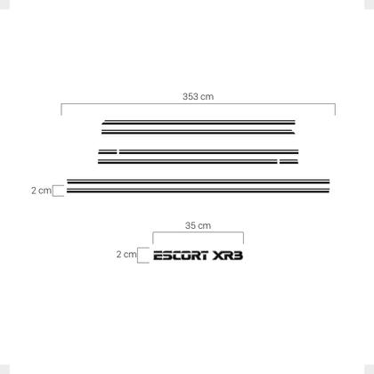 Imagem de Kit Faixas Filete Compatível Escort Xr3 Mk3 83/86 + Traseiro