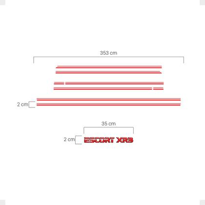 Imagem de Kit Faixas Filete Compatível Escort Xr3 Mk3 83/86 + Traseiro