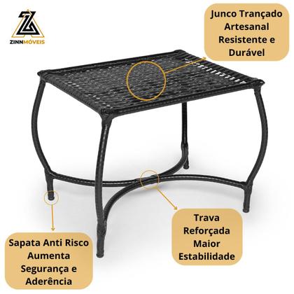 Imagem de Kit Família 4 Cadeiras c/ 2 Mesa Centro Dandara Jardim Junco