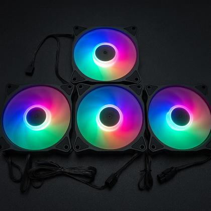 Imagem de KIT Fan com 4 unidades Bluecase ARGB 120mm Black