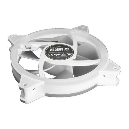 Imagem de Kit Fan com 4 Unidades Gamdias Aeolus, ARGB, White, 120mm, com Controlador, AEOLUS M2-1204R-WH