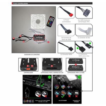 Imagem de Kit Fan Cooler K-mex INFINITE SPACE WHITE ARGB - AARA