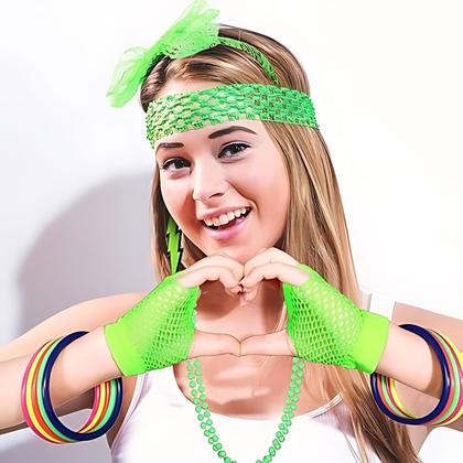 Imagem de Kit Fantasia Anos 80 Verde Neon