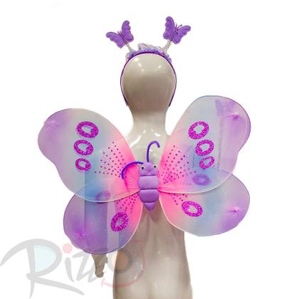 Imagem de Kit Fantasia Carnaval - Borboleta -Rosa/Azul - Mod:87 - 01 unidade - Rizzo