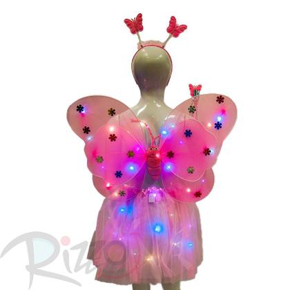 Imagem de Kit Fantasia Carnaval - Borboleta - Tiara Led - Rosa Claro - Mod:638 - 01 unidade - Rizzo