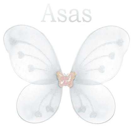 Imagem de Kit Fantasia Infantil Fada Asa Tiara Varinha Festa Criança Borboleta Asinha Sainha Arquinho Fadinha Bailarina Meninas