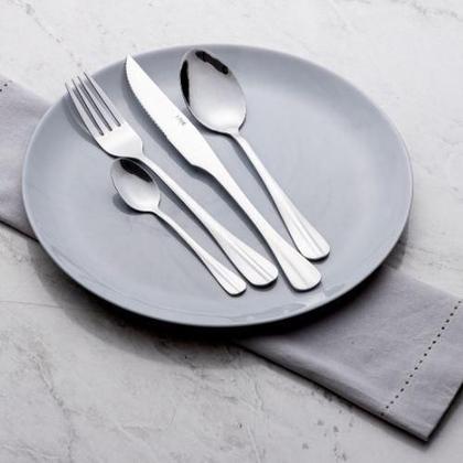 Imagem de Kit Faqueiro 24 Pçs Utensílio de Cozinha Garfo Faca Colher Talher Design Elegante Material Resistente Mesa Posta
