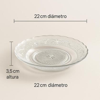 Imagem de Kit Faqueiro 25 Peças com Porta Talher Conjunto 4 Pratos Fundo Vidro Transparente