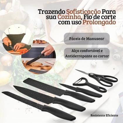 Imagem de Kit Faqueiro 6 Peças Com Descascador E Tesoura Envio Imediato