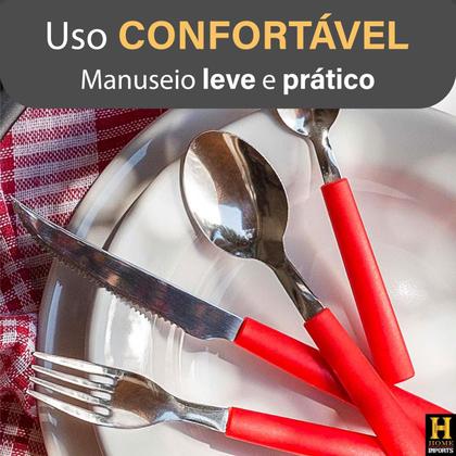 Imagem de Kit Faqueiro Completo Com Lâminas De Aço Inox 24 Peças + Organizador De Gavetas Top