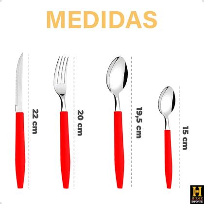 Imagem de Kit Faqueiro Completo Com Lâminas De Aço Inox 24 Peças + Organizador De Gavetas Top