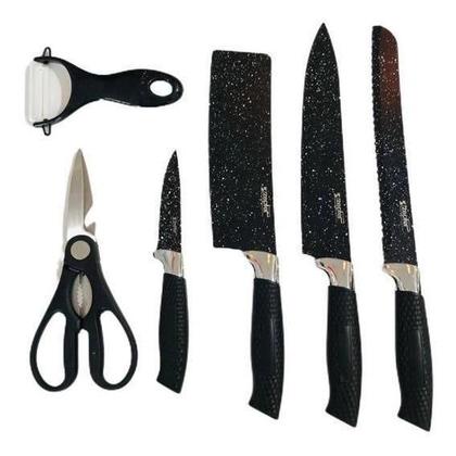 Imagem de Kit Faqueiro Facas Churrasco Antiaderentes: 6 Peças