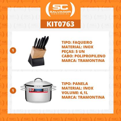 Imagem de KIT - Faqueiro Plenus 6 Peças + 1 Panela Inox Solar 6,1 Lts Solar PIT2 - Tramontina