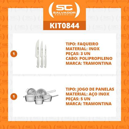 Imagem de Kit - Faqueiro Premium 3 Pecas + 1 Jogo de Panelas Inox Allegra 5 Pecas - Tramontina