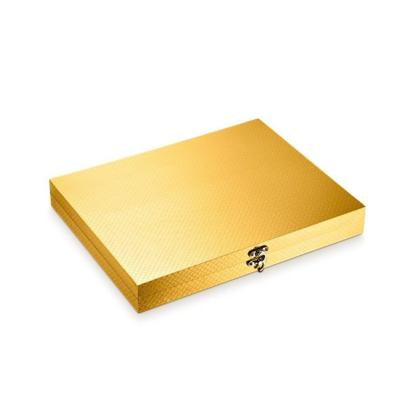 Imagem de Kit Faqueiro Talheres Com Maleta 24 Peças Em Inox C/ Dourado