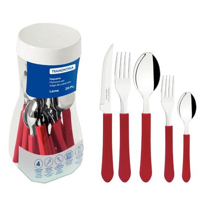 Imagem de Kit Faqueiros Tramontina de Mesa com Pote 40 peças Leme Inox