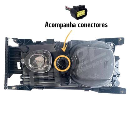 Imagem de Kit Farol Compatível Scania Serie S4 S5 Mascara Negra Black