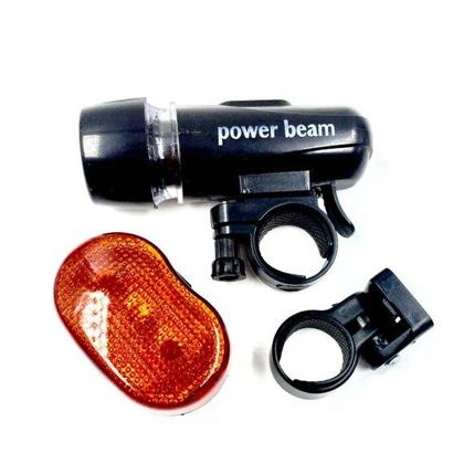Imagem de Kit Farol de Bicicleta Frontal + Pisca Traseiro Led - PILHAS NÃO INCLUSAS - WJ-10