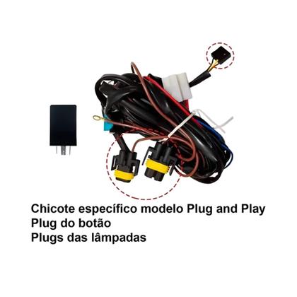 Imagem de Kit Farol de Milha Auxiliar C3 2023 com Botão Touch Suits - STS279CT