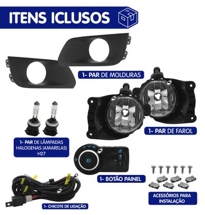 Imagem de Kit Farol de Milha Neblina Chevrolet Onix e Novo Prisma LT e LTZ 2017 2018 2019 2020 Com Moldura- Interruptor Modelo Original