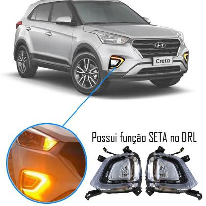 Imagem de Kit Farol de Milha Neblina Hyundai Creta 2020 LED DRL PCD Attitude Smart - Lâmpada Halógena