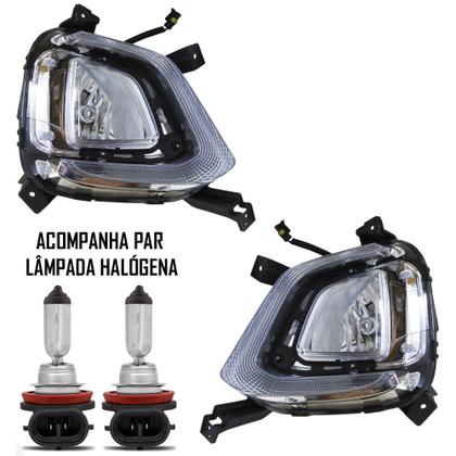 Imagem de Kit Farol de Milha Neblina Hyundai Creta 2020 LED DRL PCD Attitude Smart - Lâmpada Halógena
