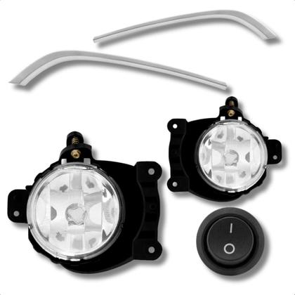 Imagem de Kit Farol de Milha Onix 2012 2013 2014 e Prisma 2013 2014 2015 Filete Cromo Botão Tic Tac Sem LED Suits - STS761CV