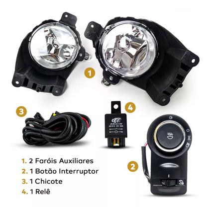 Imagem de Kit Farol de Milha Sem Grade Cobalt Onix Spin Sonic Novo Prisma 2012 a 2019 e S10 2016 a 2019