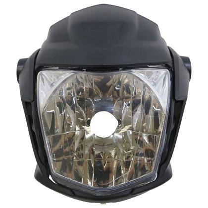 Imagem de Kit Farol Dianteiro CG 160 Fan 2022 2023 2024 Cinza Chumbo Fosco Lente Lisa Acrílico Acabamento Liso